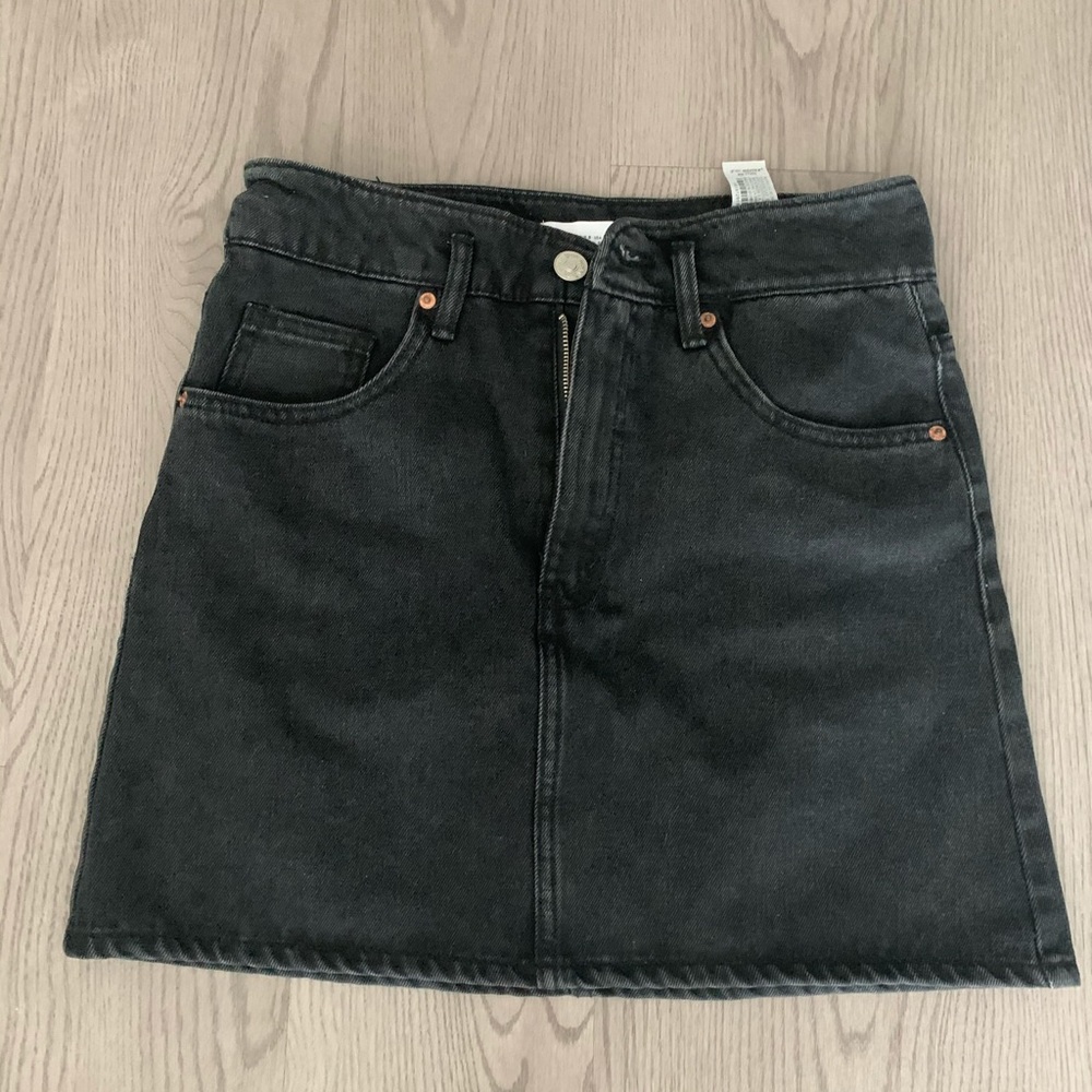 Zara washed denim skirt